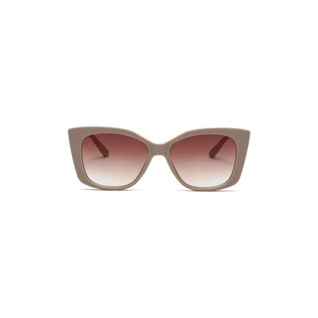 This image features a sophisticated pair of sunglasses, branded as "LATTE." The sunglasses have a sleek, modern design with a matte brown "LATTE" color frame that exhibits a subtle glossy finish.