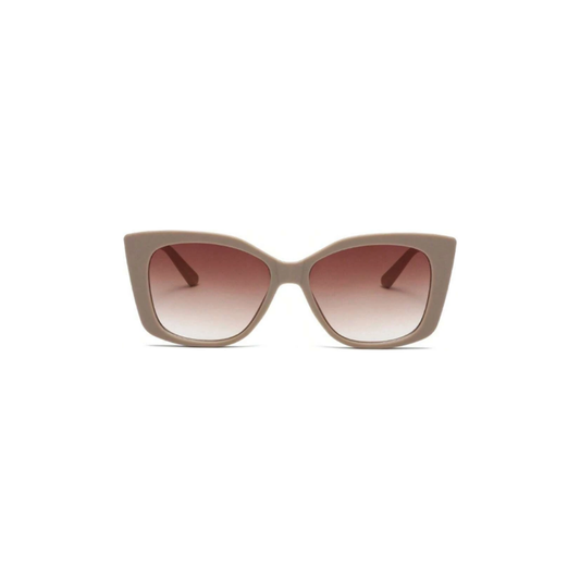 This image features a sophisticated pair of sunglasses, branded as "LATTE." The sunglasses have a sleek, modern design with a matte brown "LATTE" color frame that exhibits a subtle glossy finish.